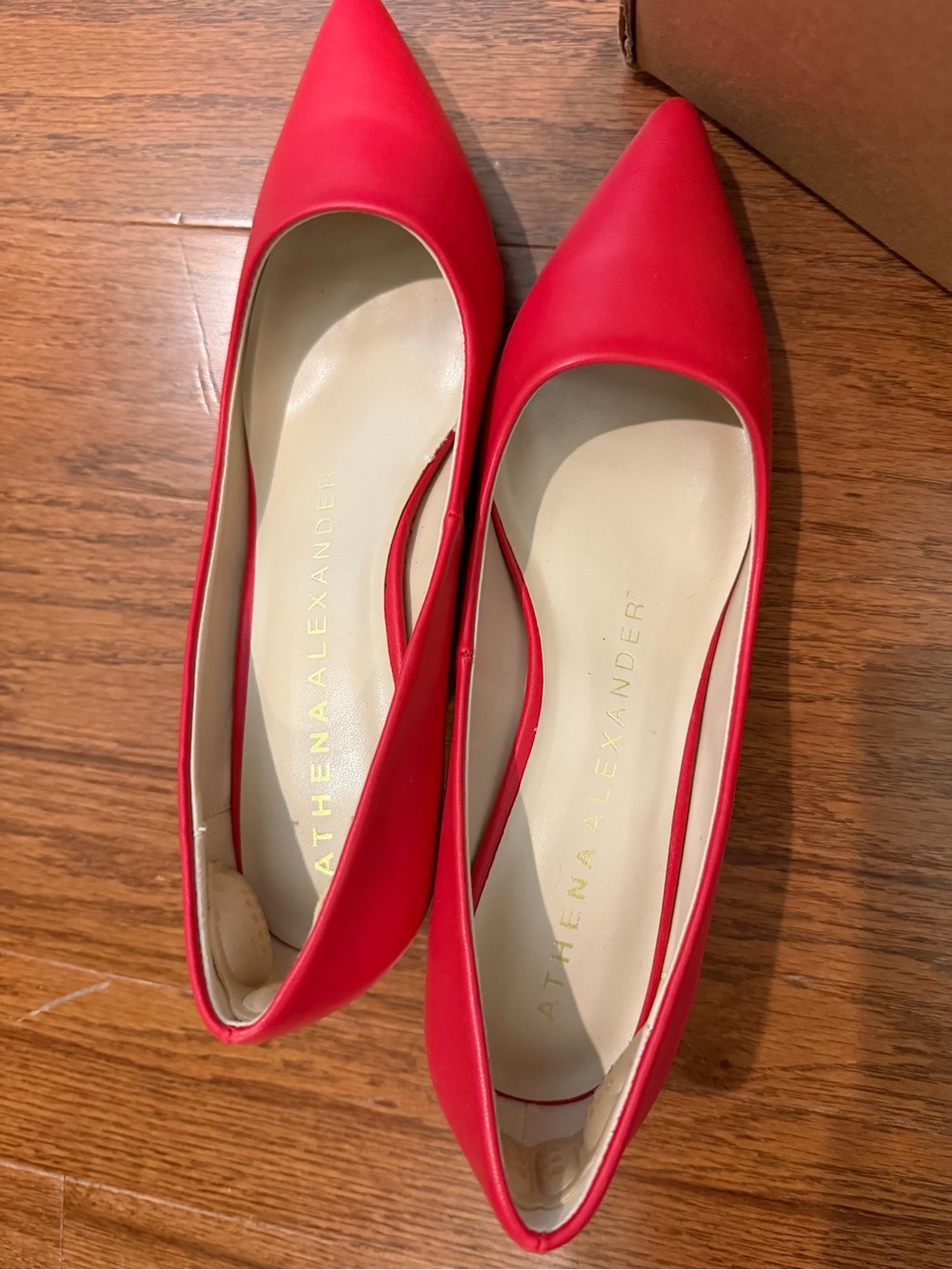 Athena Alexander Bright Red Pointed Toe Flats